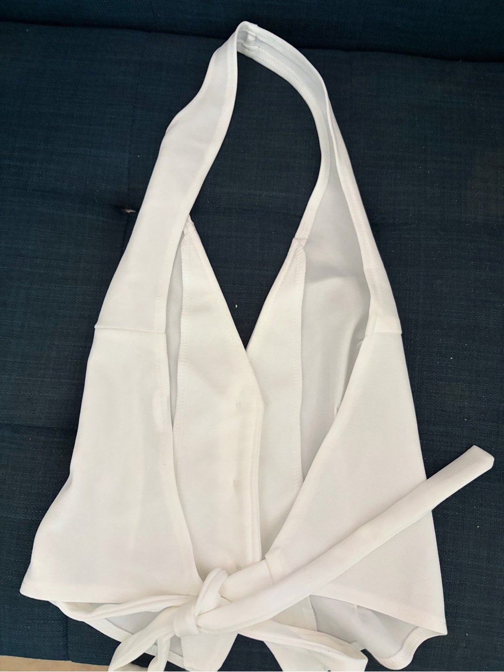 White Halter Vest Top - Picture 2 of 3